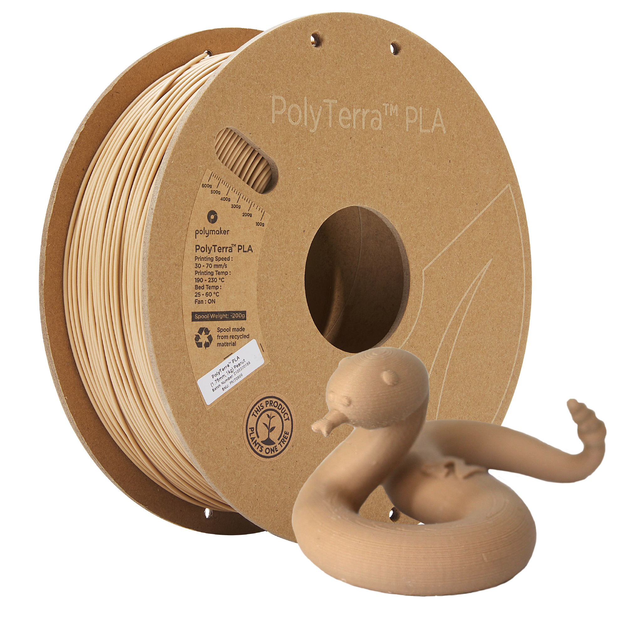 Szpula filamentu PLA matowy pastelowy beż, Polymaker, 1,75 mm